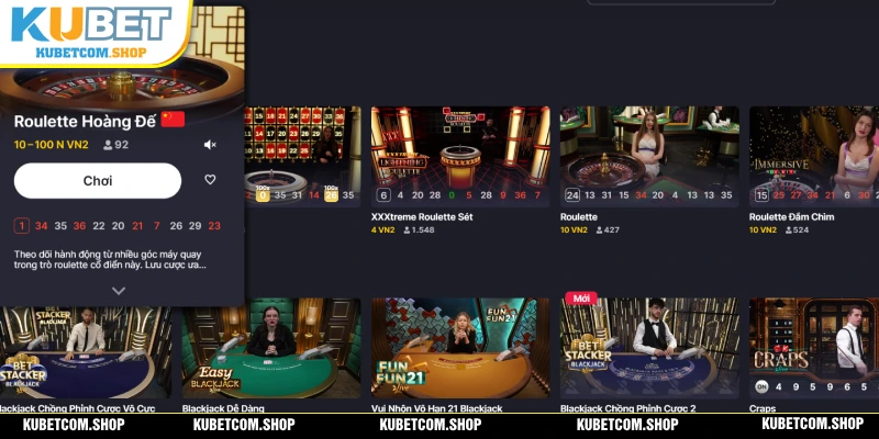 Sơ lược về các trò chơi Roulette KUBET