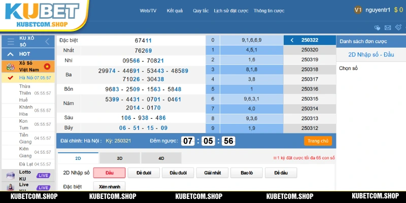 Soi cầu xổ số miễn phí tại nhà cái KUBET